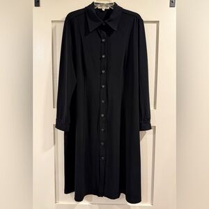 Classic Black Button-Front Women’s Shirt Dress